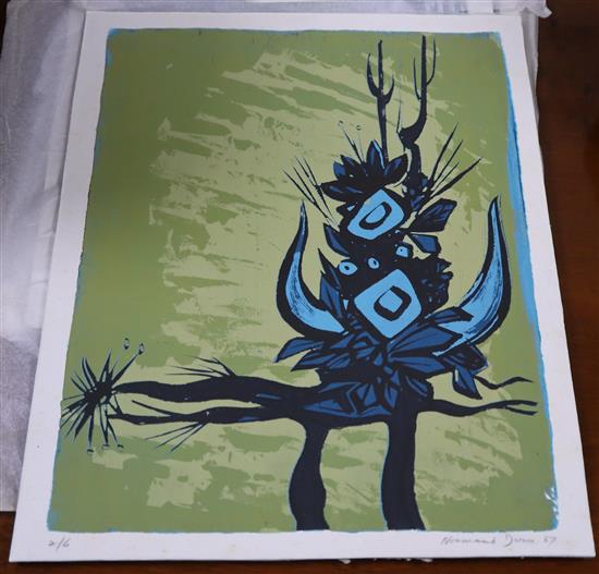 Normand Dunn, four limited prints, signed in pencil, titled and dated 67, 43 x 32cm, unframed